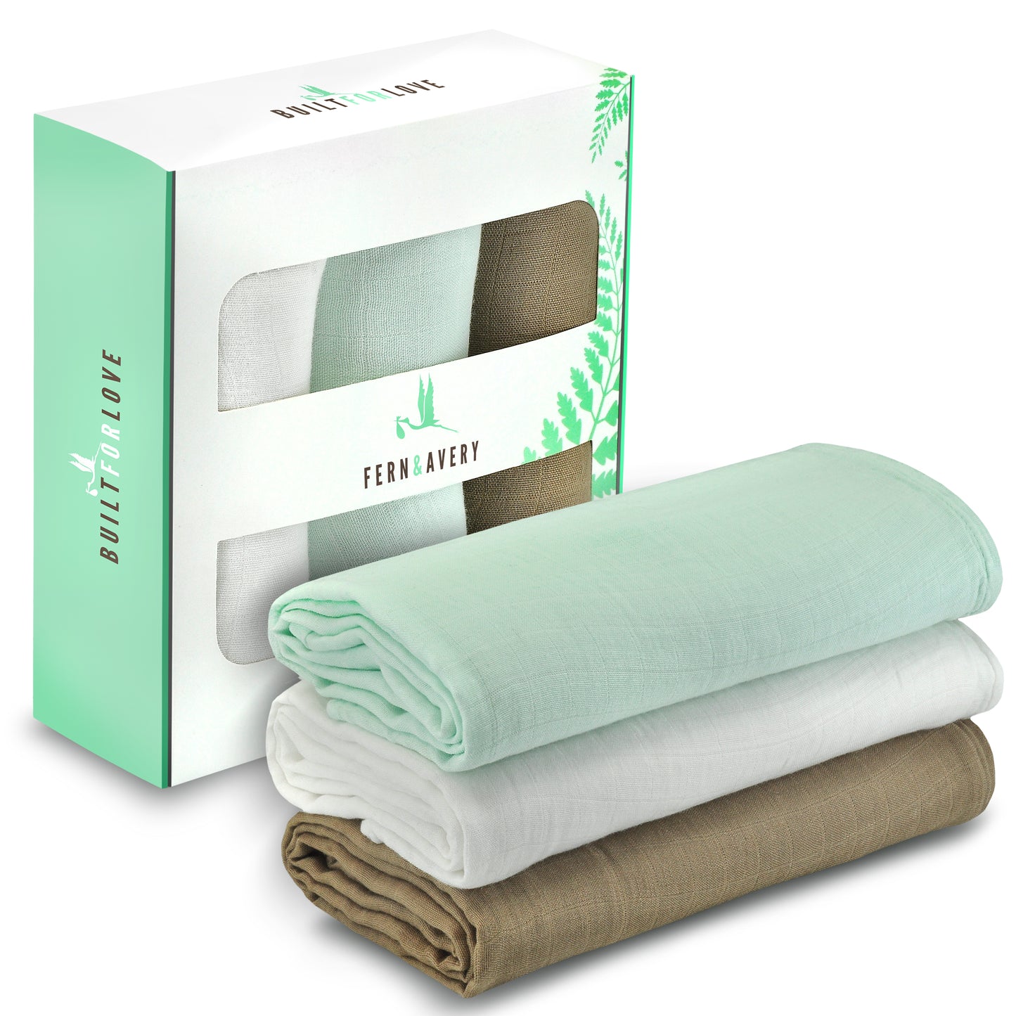 Muslin Swaddle Blankets - Mint Chocolate