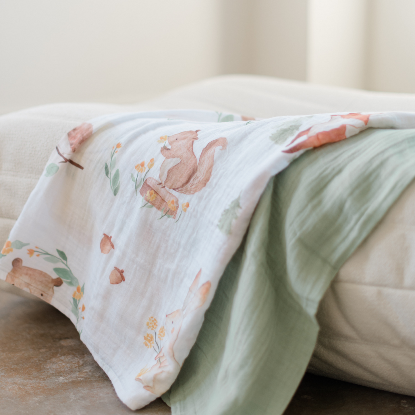 Organic Cotton Swaddle Blankets - Woodland